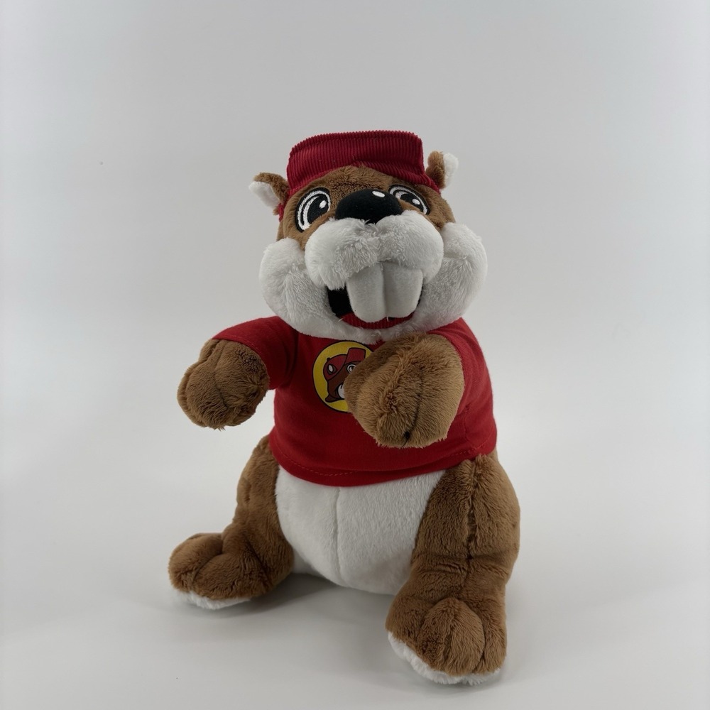 JAAG Buc-ees Beaver Mascot 10" Plush Stuffed Animal Red Shirt Hat Free Shipping